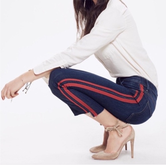 MOTHER Insider Crop Step Fray Speed Racer Jeans Size 29 - Picture 2 of 14